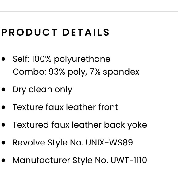 Unif Vegan Leather Cropped Top Textured Dots Black Wash Tank Revolve Grunge - Picture 13 of 14